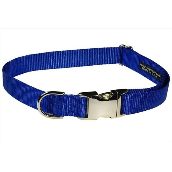 Sassy Dog Wear Sassy Dog Wear SOLID BLUE-METAL BUCKLE SM-C Aluminum Buckles Dog Collar; Blue - Small SOLID BLUE-METAL BUCKLE SM-C